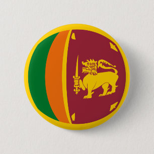 Badge Rond 5 Cm Bouton de drapeau du Sri Lanka Fisheye