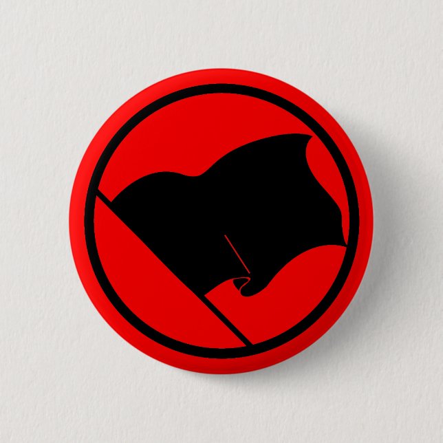 Badge Rond 5 Cm Bouton de drapeau noir d'anarchiste (Devant)
