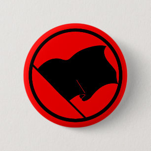 Badge Rond 5 Cm Bouton de drapeau noir d'anarchiste