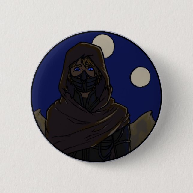 Badge Rond 5 Cm Bouton de dunes de nuit (Devant)