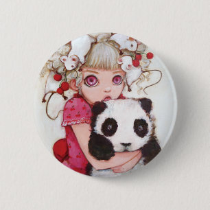 Badge Rond 5 Cm Bouton de duvet de fruit