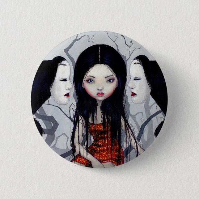 Badge Rond 5 Cm Bouton "de fantômes sans visage" (Devant)