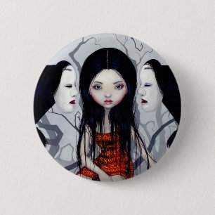 Badge Rond 5 Cm Bouton "de fantômes sans visage"