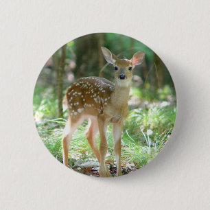 Badge Rond 5 Cm Bouton de faon de cerf de Virginie
