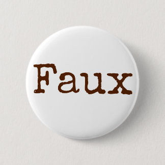 Badge Rond 5 Cm Bouton de Faux (brun)