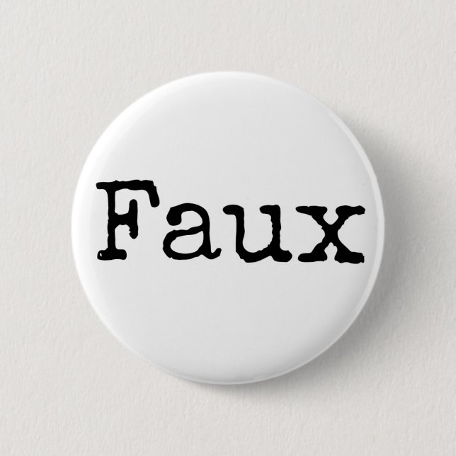 Badge Rond 5 Cm Bouton de Faux (noir) (Devant)