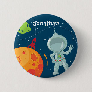 Badge Rond 5 Cm Bouton de faveur d'anniversaire d'astronaute