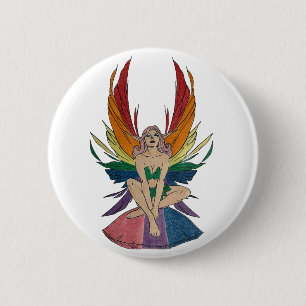 Badge Rond 5 Cm Bouton de fée bisexuel