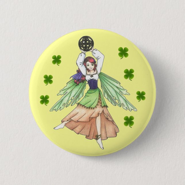 Badge Rond 5 Cm Bouton de fée celtique (Devant)