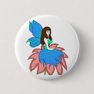 Badge Rond 5 Cm bouton de fée de fleur