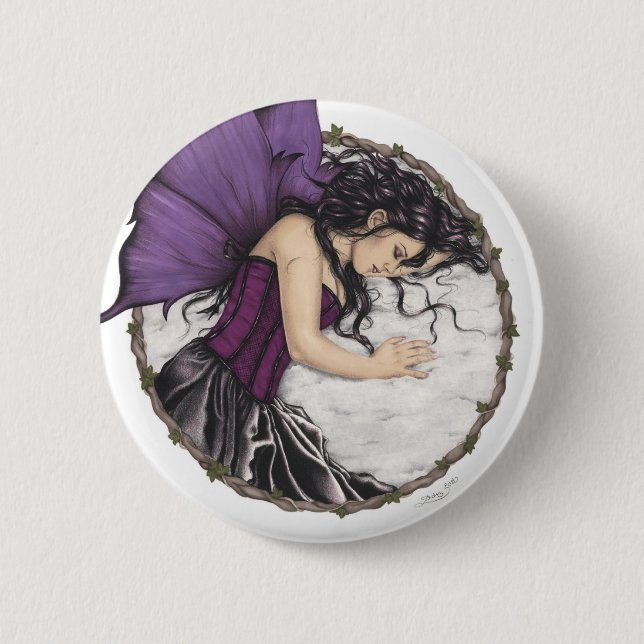 Badge Rond 5 Cm Bouton de fée de sommeil d'hiver (Devant)
