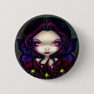 Badge Rond 5 Cm Bouton "de fée noire d'orchidée"