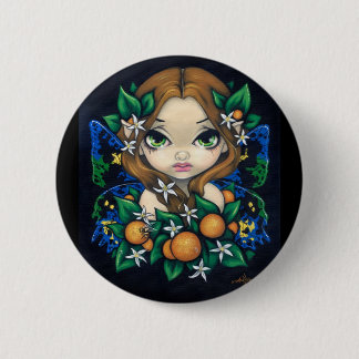 Badge Rond 5 Cm Bouton "de fée orange de fleur"