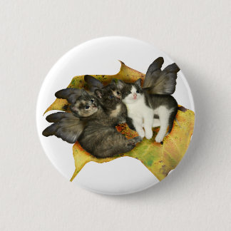 Badge Rond 5 Cm Bouton de fées de chaton