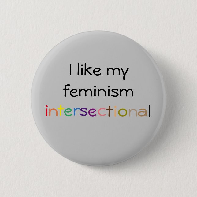 Badge Rond 5 Cm Bouton de féministe d'Intersectional (Devant)