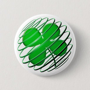 Badge Rond 5 Cm Bouton de fermeture à quatre feuilles