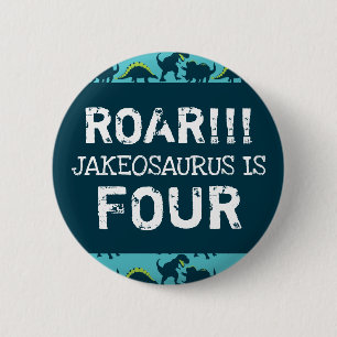 Badge Rond 5 Cm Bouton de fête d'anniversaire de Dinosaur Faveur