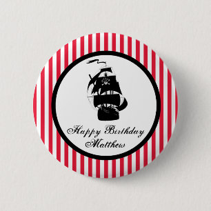 Badge Rond 5 Cm Bouton de fête d'anniversaire de pirate
