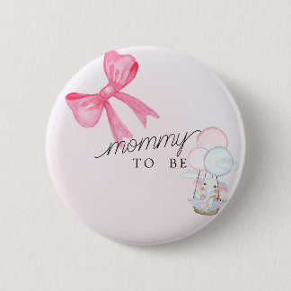 Badge Rond 5 Cm Bouton de Fête de Bébé «Future Maman» avec un Nœud