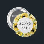 Badge Rond 5 Cm Bouton de fête de mariée du jardin de tournesol<br><div class="desc">Cette charmante épingle de Bridesmaid est parfaite pour votre soirée de bachelorette ou douche nuptiale !</div>