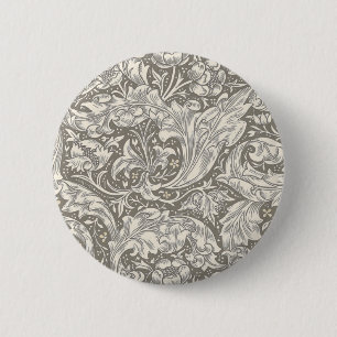 Badge Rond 5 Cm Bouton de fiancé de William Morris damassé antique