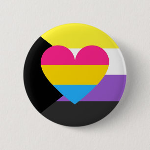 Badge Rond 5 Cm Bouton de fierté de Nonbinary Panromantic