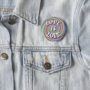 Badge Rond 5 Cm Bouton de Fierté Love Is Love