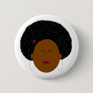 Badge Rond 5 Cm Bouton de fille d'Afro