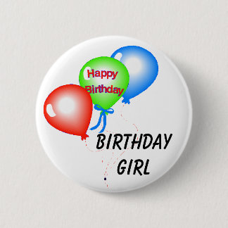 Badge Rond 5 Cm Bouton de fille d'anniversaire