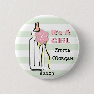 Badge Rond 5 Cm Bouton de fille de bouteille de bébé