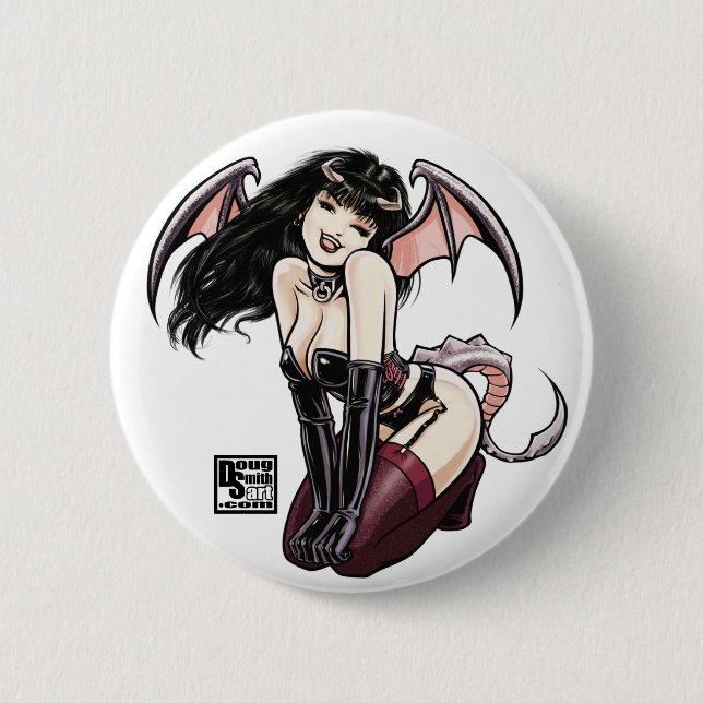 Badge Rond 5 Cm Bouton de fille de dragon (Devant)