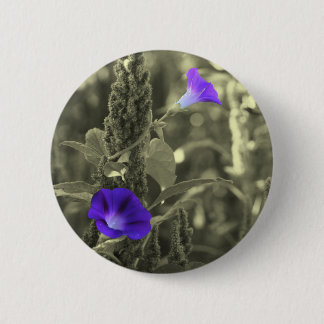 Badge Rond 5 Cm Bouton de fleur blanche de noir de gloires de