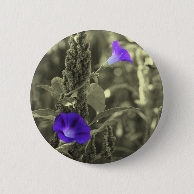 Badge Rond 5 Cm Bouton de fleur blanche de noir de gloires de (Devant)