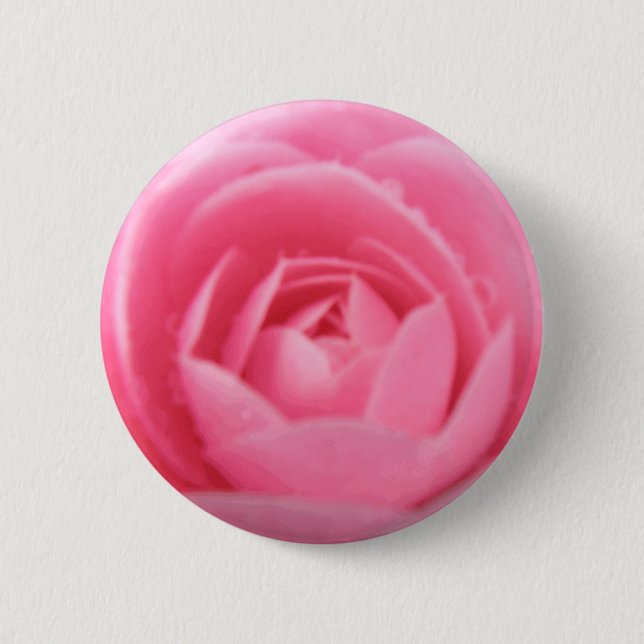 Badge Rond 5 Cm Bouton de fleur de Camellia rose (Devant)