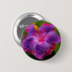 Badge Rond 5 Cm Bouton de fleur de ketmie