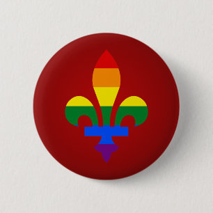 Badge Rond 5 Cm Bouton de fleur-De-lis de fierté de LGBT