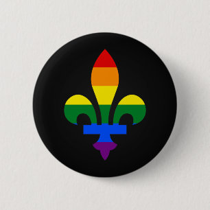 Badge Rond 5 Cm Bouton de fleur-De-lis de fierté de LGBT