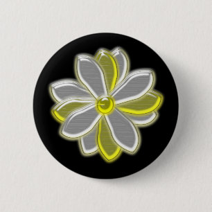 Badge Rond 5 Cm Bouton de fleur de marguerite brillant