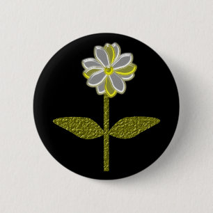 Badge Rond 5 Cm Bouton de fleur de marguerite brillant