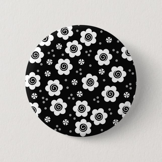 Badge Rond 5 Cm Bouton de fleurs blanches mignonnes (Devant)