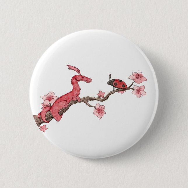 Badge Rond 5 Cm Bouton de fleurs de cerisier (Devant)