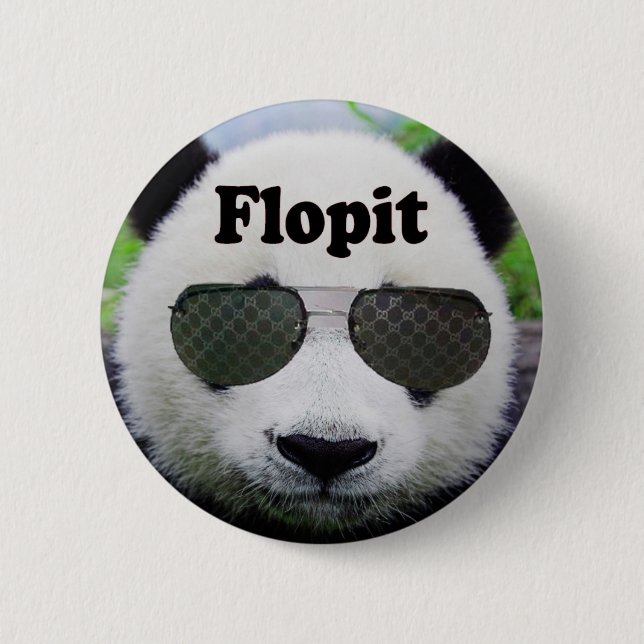 Badge Rond 5 Cm Bouton de Flopit (panda) (Devant)
