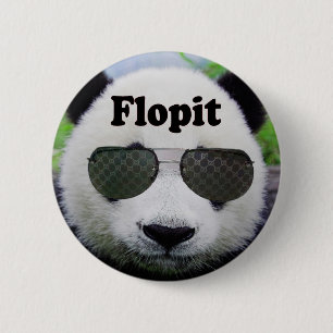 Badge Rond 5 Cm Bouton de Flopit (panda)