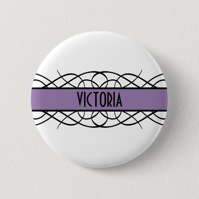 Badge Rond 5 Cm Bouton de floraison violet déco (Devant)