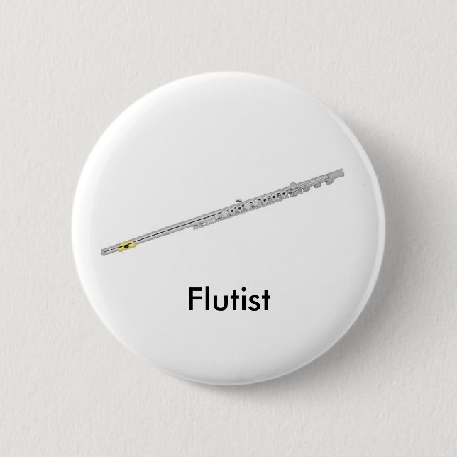 Badge Rond 5 Cm Bouton de Flutist (Devant)