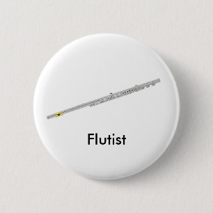 Badge Rond 5 Cm Bouton de Flutist