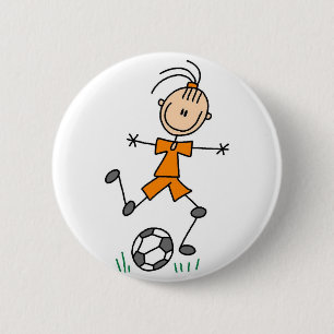 Badge Rond 5 Cm Bouton de footballeur de fille
