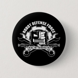 Badge Rond 5 Cm Bouton de force de défense de robot
