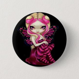 Badge Rond 5 Cm Bouton "de foudre rose"