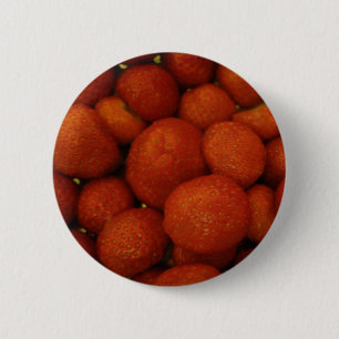 Badge Rond 5 Cm Bouton de fraises juteuses